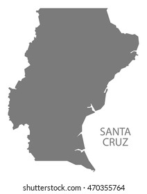 Santa Cruz Argentina Map Grey