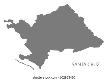Santa Cruz Aruba region map grey illustration silhouette