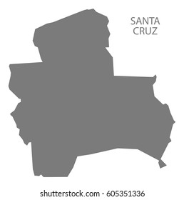 Santa Cruz Bolivia department map grey illustration silhouette