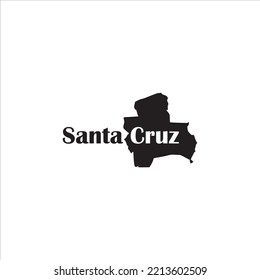 Santa Cruz Bolivia map and black lettering design on white background