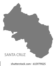 Santa Cruz Cape Verde municipality map grey illustration silhouette