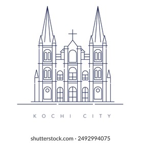 Basílica de la Catedral de Santa Cruz - Kochi Kerala - Ilustración de stock como EPS 10 Archivo