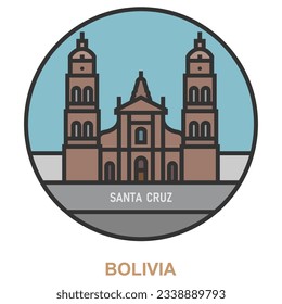 Santa Cruz. Ciudades y pueblos de Bolivia. Punto de referencia plano