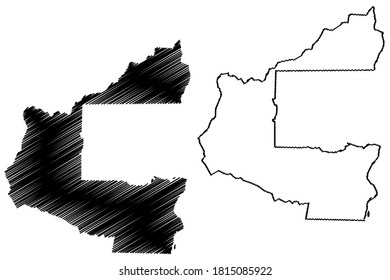 Santa Cruz City (Plurinational State of Bolivia, Andres Ibanez Province) map vector illustration, scribble sketch City of Santa Cruz de la Sierra map