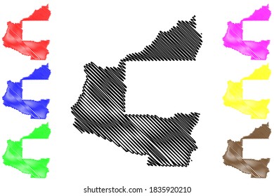 Santa Cruz City (Plurinational State of Bolivia, Andres Ibanez Province) map vector illustration, scribble sketch City of Santa Cruz de la Sierra map