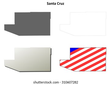 Santa Cruz County (Arizona) outline map set