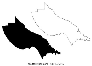 Santa Cruz County, California (Counties in California, United States of America,USA, U.S., US) map vector illustration, scribble sketch Santa Cruz map