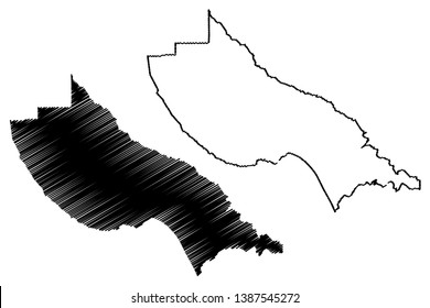 Santa Cruz County, California (Counties in California, United States of America,USA, U.S., US) map vector illustration, scribble sketch Santa Cruz map