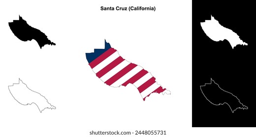 Santa Cruz County (California) outline map set