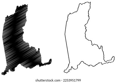 Santa Cruz da Vitoria municipality (Bahia state, Municipalities of Brazil, Federative Republic of Brazil) map vector illustration, scribble sketch Santa Cruz da Vitória map