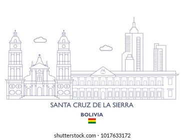 Santa Cruz De La Sierra Linear City Skyline, Bolivia