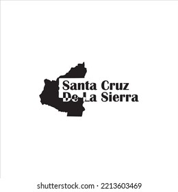 Santa Cruz De La Sierra map and black lettering design on white background