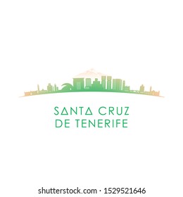 Santa Cruz de Tenerife skyline silhouette. Vector design colorful illustration.