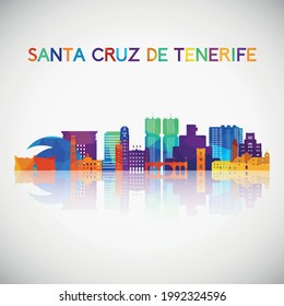 Santa Cruz de Tenerife skyline silhouette in colorful geometric style. Symbol for your design. Vector illustration.