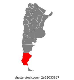 Santa Cruz del Fuego van Argentinië kaart symbool vorm, reizen web icoon vector illustratie.