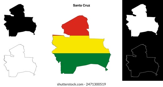 Santa Cruz department outline map set