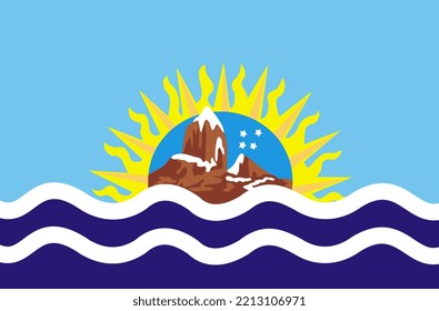 Santa Cruz Flag. Argentina Provinces. Vector Illustration.