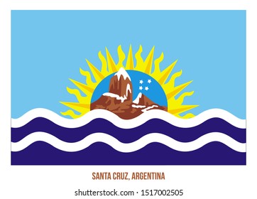 Santa Cruz Flag Vector Illustration on White Background. Flag of Argentina Provinces.