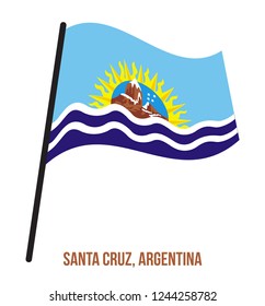 Santa Cruz Flag Waving Vector Illustration on White Background. Flag of Argentina Provinces.