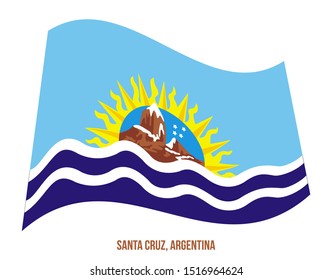 Santa Cruz Flag Waving Vector Illustration on White Background. Flag of Argentina Provinces.