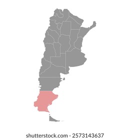 Santa Cruz Province map, administrative division of Argentina. Vector illustration.