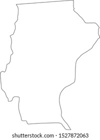 Santa cruz province map in Argentina