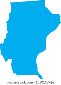 Santa cruz province map in Argentina