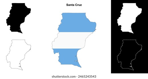 Santa Cruz province outline map set