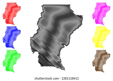 Santa Cruz (Region of Argentina, Argentine Republic, Provinces of Argentina) map vector illustration, scribble sketch Santa Cruz Province map