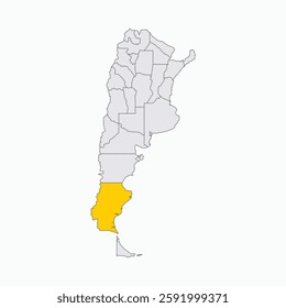 Santa Cruz Region highlighted on Argentina map