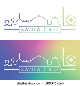 Santa Cruz skyline. Colorful linear style. Editable vector file.