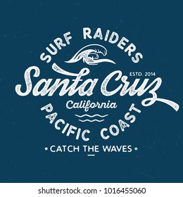 Santa Cruz Surf Raiders - Vintage Tee Design For Print