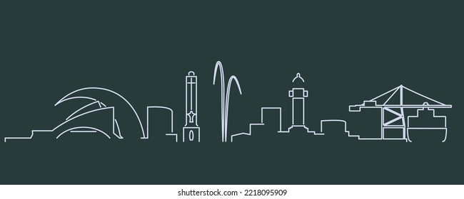 Santa Cruz Tenerife Single Line Skyline Profile