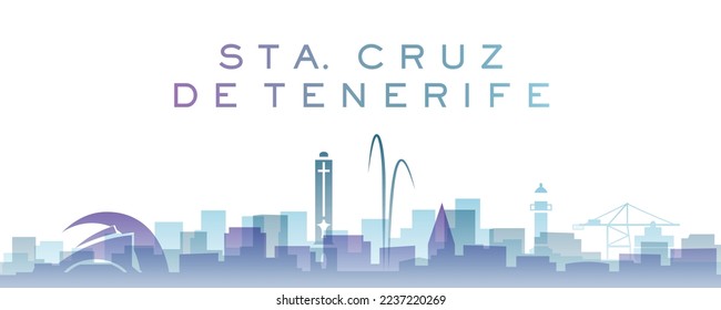 Santa Cruz Tenerife Transparent Layers Gradient Landmarks Skyline