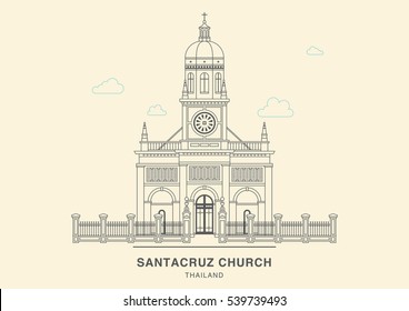 Santa cruz of Thailand illustrate, simple