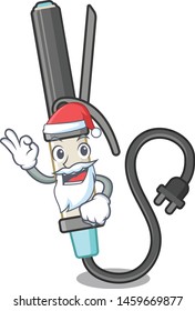 Santa curling iron above dressing table character