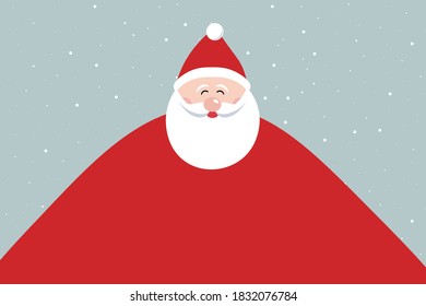Santa cute cartoon big body copy space for greetings background