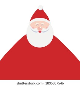 Santa cute cartoon big body copy space for greetings background