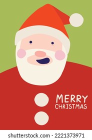 santa cute christmas card vector