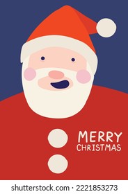santa cute christmas card vector