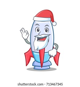 Santa cute rocket character cartoon