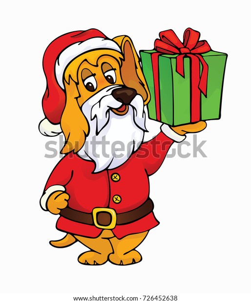 Santa Cute Yellow Dog Funny Santa Stock Vector Royalty Free