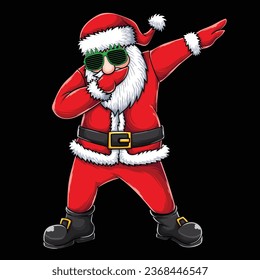 Santa dabbing dance vector illustration for your company or brand