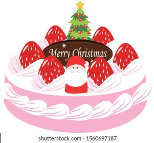 Santa decoration christmas cake illustration