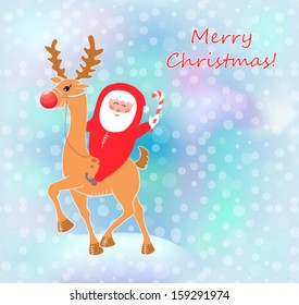 Santa and deer