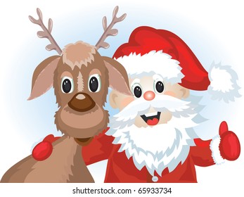santa with deer