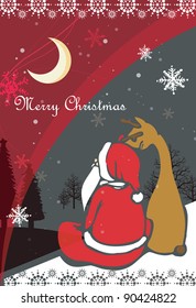 Santa with deer