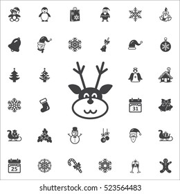 Santa deer icon. New Year set of icons. Christmas holidays