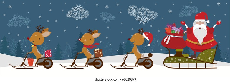 Santa with deers