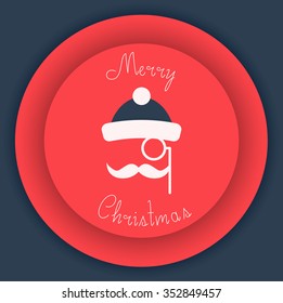 Santa design retro, red circle badge